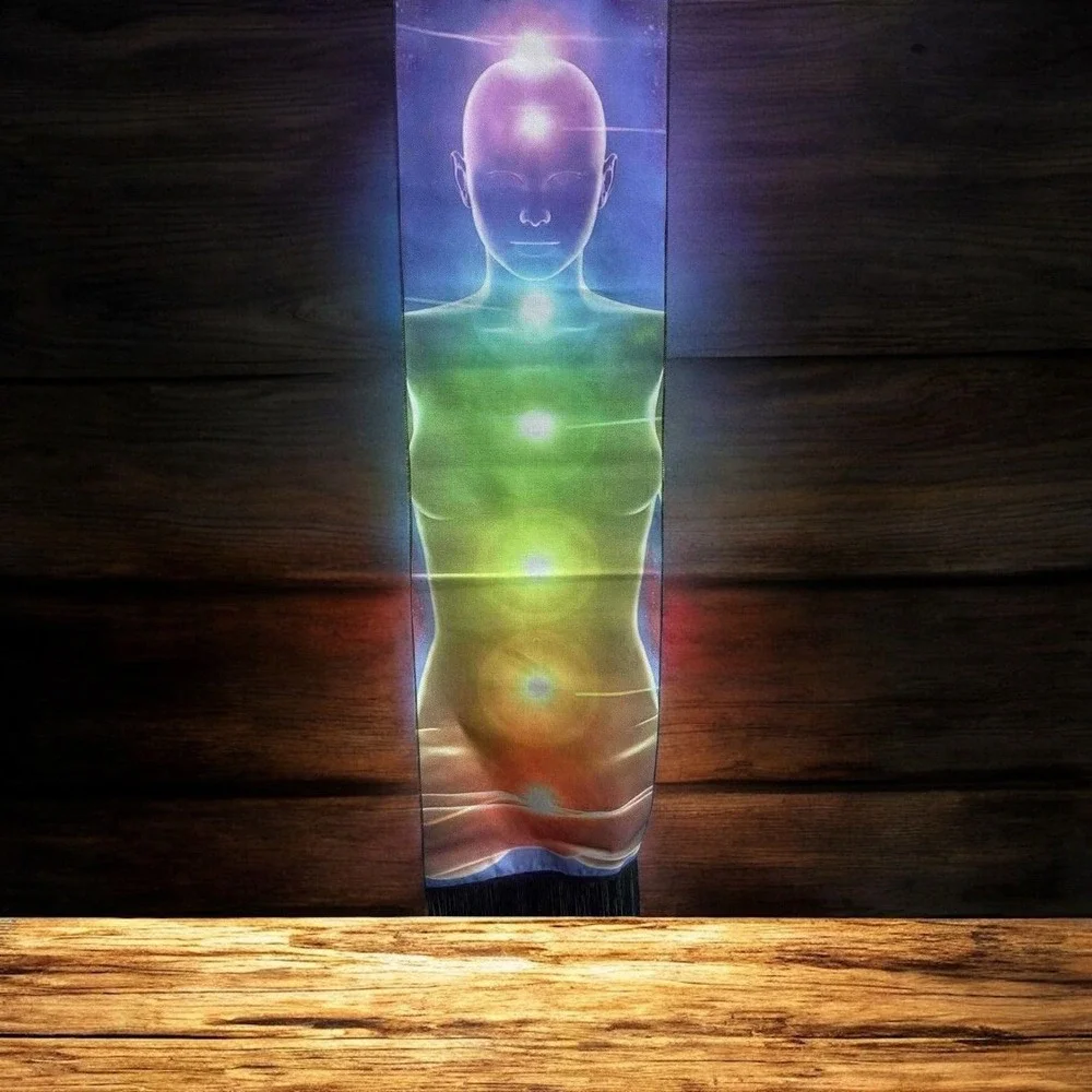Luminous Chakra Female Body Tapestry